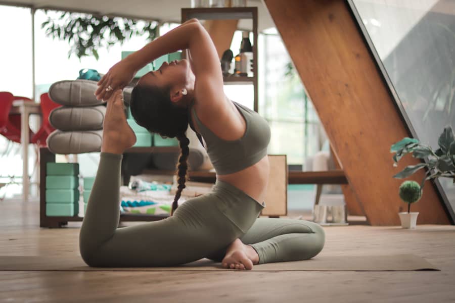 Stretching and meditation as a part of yoga